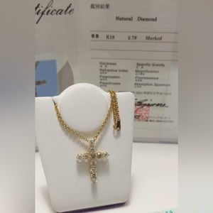 2.79 Natural diamond 18k Japan gold necklace